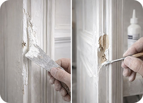 Reparatur von Rissen, Abplatzungen und Holzschäden