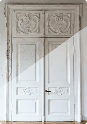 Restored old building door